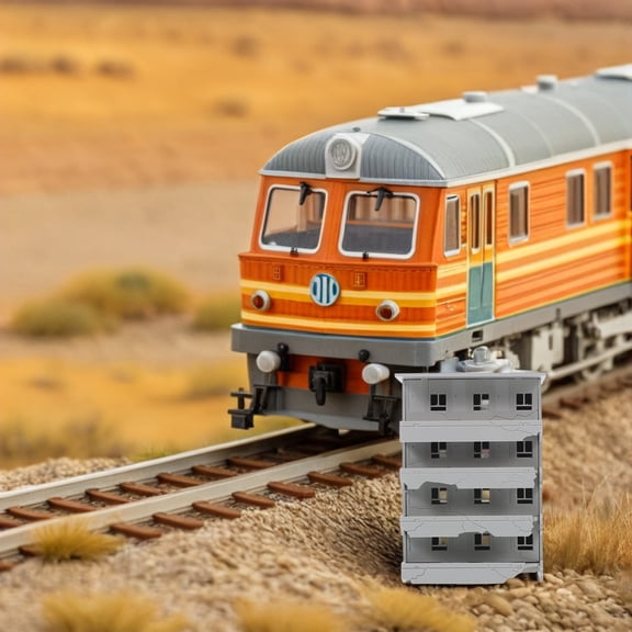 LOLIPPYY Light Grey Plastic Architectural Model Ruined House for Micro Landscape Ornament DIY