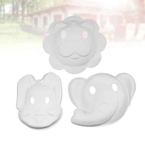 LOLIPPYY DIY Paintable Pulp Animal Face Mask Safe for Art Classes 3Pcs