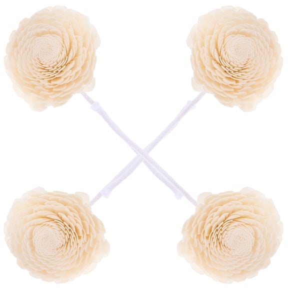 LOLIPPYY Light Yellow Cotton Flower Diffuser for Office and Home Decoration with Aromatherapy Function 4pcs