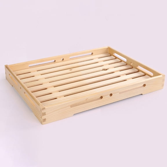 LOLIPPYY Light Yellow Synthetic Bread Serving Tray for Food Storage Easy to Clean Rectangular 12 x 9.5 Inches