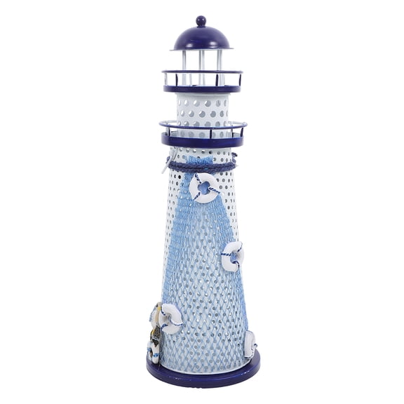 LOLIPPYY Nautical Lighthouse Candle Holder Decor, Tea Light Candlestick, Coastal Desk Ornament