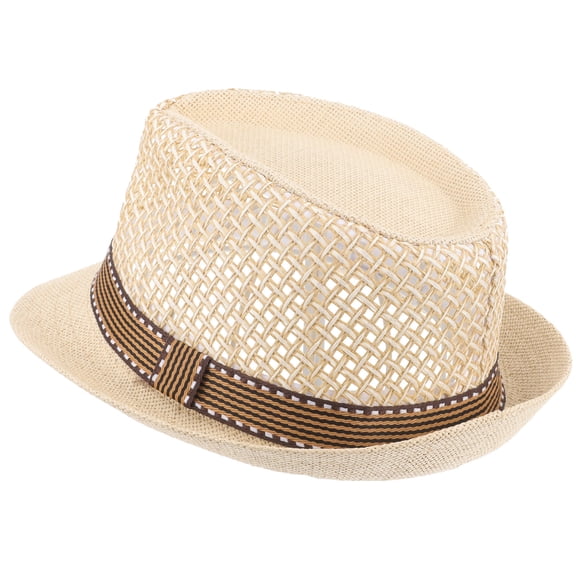 LOLIPPYY Lightweight Beige Straw Bucket Hat, Breathable Woven Sun Hat for Travel, Outdoor Activities, Beach and Casual Wear