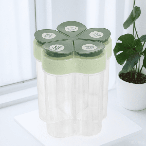 LOLIPPYY Lightweight Green Spice Shaker with Individual Lid Kitchen Seasoning Box