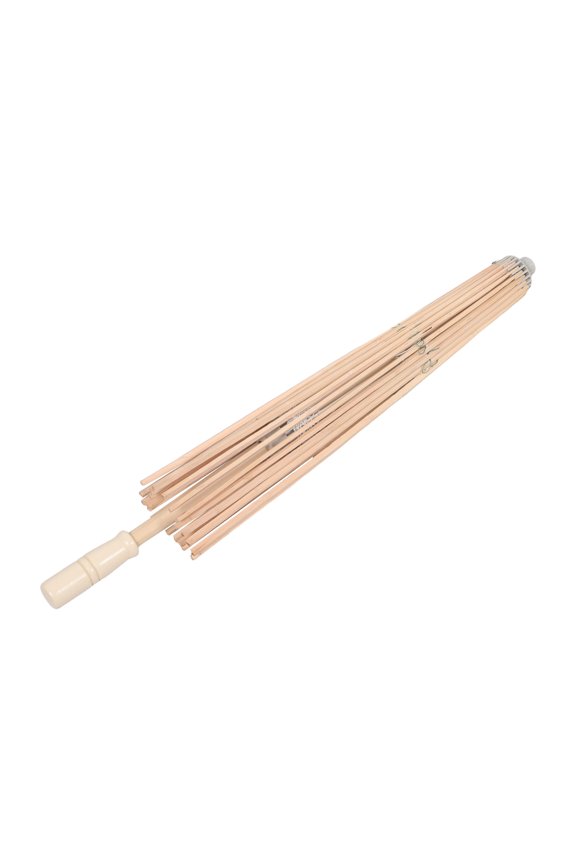 Lightweight Beige Chinese Parasol Frame with Non Slip Bamboo Handle for Wedding and Crafts