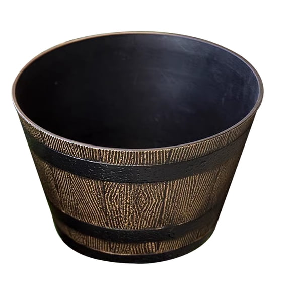 LOLIPPYY Lightweight Plastic Flower Pot Dark Brown for Outdoor Garden Use with Succulents and Small Plants