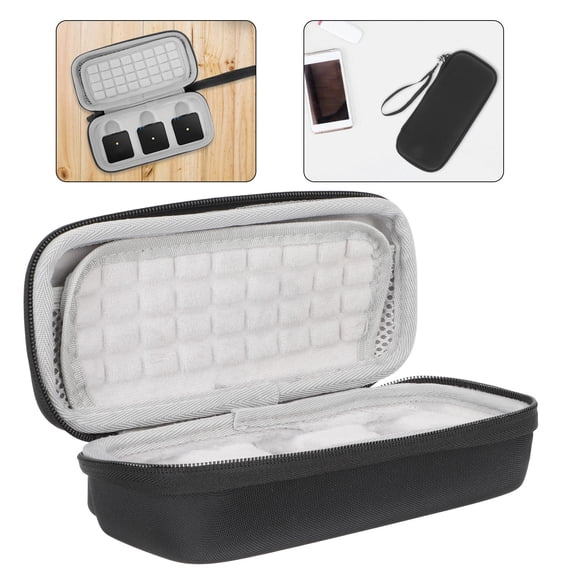 LOLIPPYY Portable Lightweight Microphone Case with Shockproof Canvas Exterior and Smooth Zipper Closure, Black