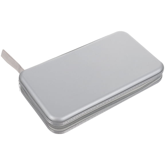 LOLIPPYY Lightweight Silver Cd Carrying Case Soft Pouch with Large Capacity Storage