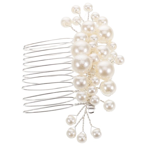 LOLIPPYY Lightweight Silver Wedding Hair Comb Bridal Hair Piece for Special Occasions