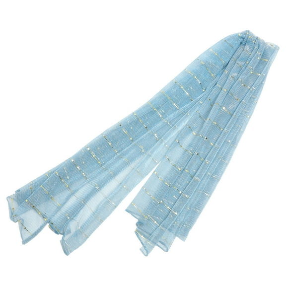 LOLIPPYY Lightweight Sky Blue Long Scarf Polyester Evening Wrap for Womens Formal Wear