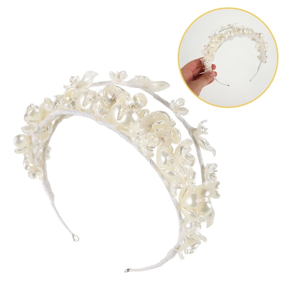 LOLIPPYY Lightweight White Bridal Crown Tiara for Wedding and Special Celebration