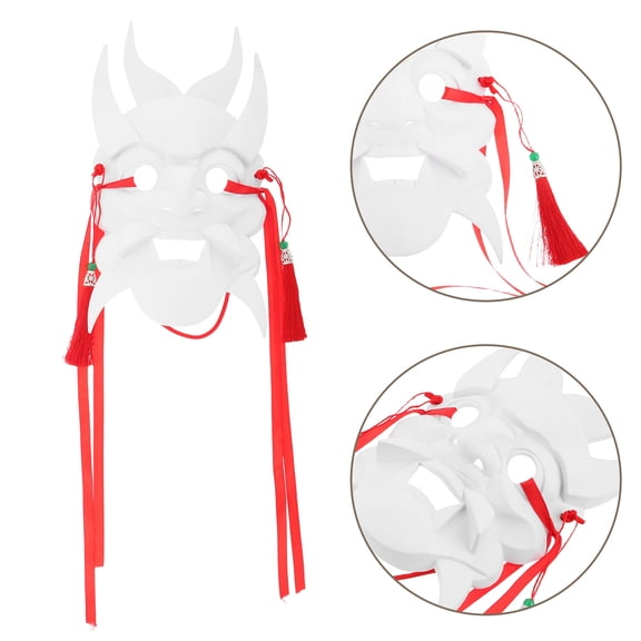 LOLIPPYY Lightweight White Plastic Chinese Opera for Cultural Events, Party Decor, Costume Accessory, Festival Display