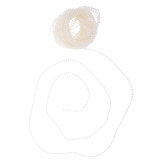 LOLIPPYY Lightweight White Faux Bead Roll for Crafting Wedding Headpieces and Holiday Decor