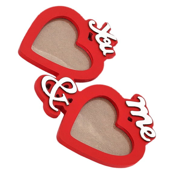 LOLIPPYY Lightweight Wooden Heart Shaped Photo Frame for Tabletop Decoration Assorted Colors