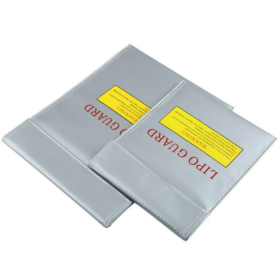 LOLIPPYY Lipo Battery Fireproof Bag Grey Fiberglass Safe Charging Storage Sack for Lipo Batteries Size L 23x30cm
