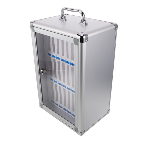 LOLIPPYY Lockable Cell Phone Storage Cabinet, White Aluminum Alloy Multi-Compartment Organizer for Home and Office Use