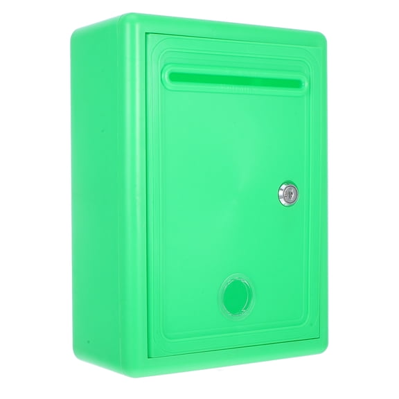 LOLIPPYY Lockable Green Metal Donation Box with Slot for Letters Suggestions and Ballots