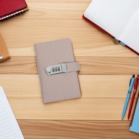 LOLIPPYY Lockable Password Organizer Binder with PU Cover, Transparent Pockets for Cash, Budgeting, and Secure Document Storage