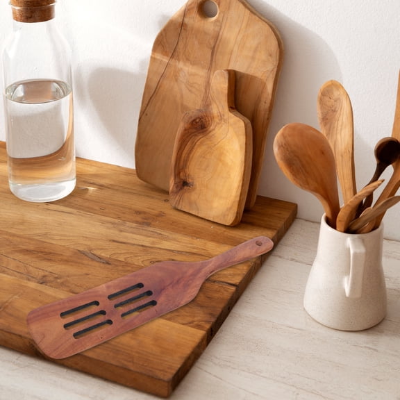 LOLIPPYY Long Handle Wooden Turner Spatula for Frying Kitchen Use 1Set