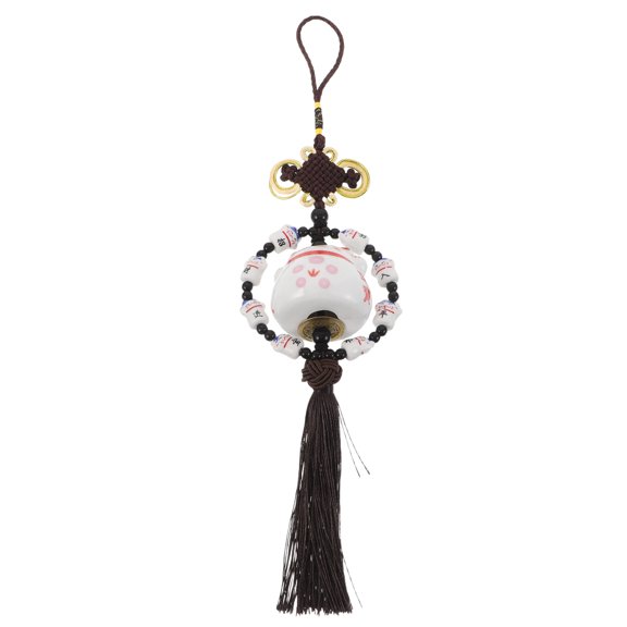 LOLIPPYY Lucky Cat Car Charms for Good Luck and Safety, Elegant Ceramic Pendant for Rearview Mirror, Multi Color