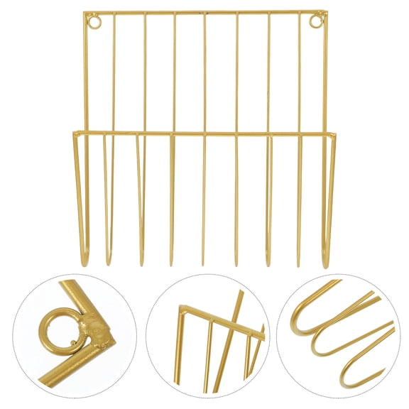 LOLIPPYY Magazine Holder Frame for Document Storage in Golden Metal 1 Set