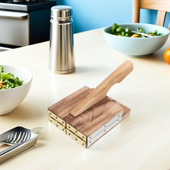LOLIPPYY Reusable Dumpling Wrapper Maker Press, Kitchen Dough Skin Mold with Comfortable Wood Grip for Gyoza, Pierogi, Ravioli