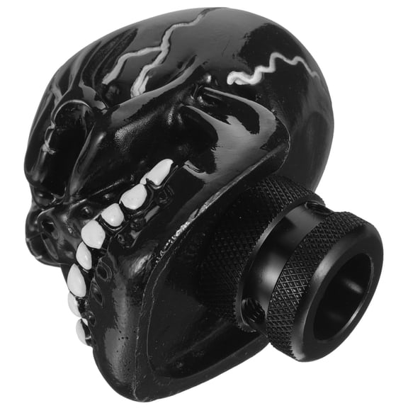 LOLIPPYY Manual Shift Knob Black Resin Skull Gear Shifter Handle for Smooth Driving Experience