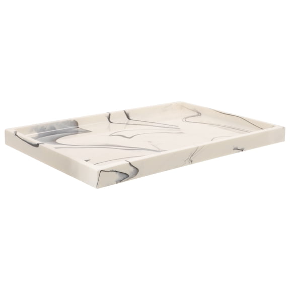 LOLIPPYY Marbling Decorative White Tray for Countertop Cosmetics and Entryway Storage