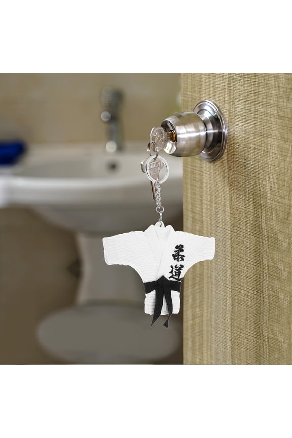 Martial Arts Keychain with White Design, Perfect Accessory for Car, Backpack, or Luggage