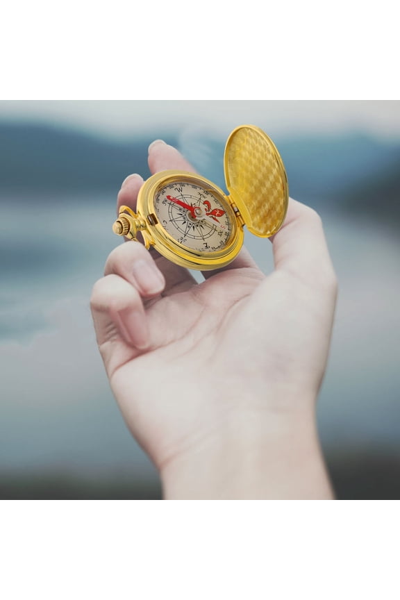 Vintage Pirate Compass Pocket Watch with Zinc Alloy Clamshell Design Navigation Tool 1 Set