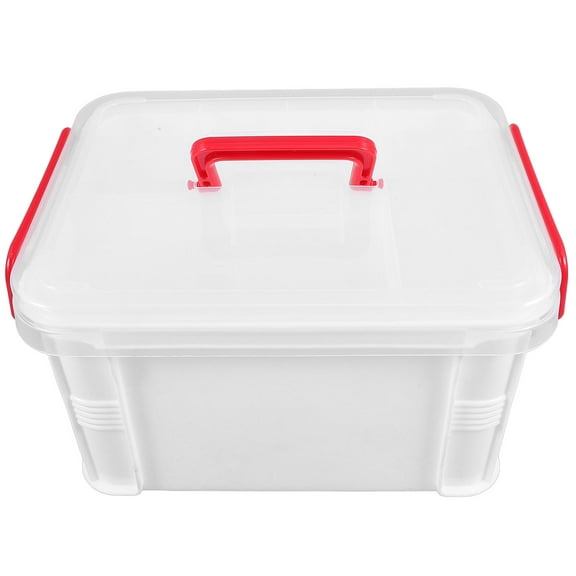 LOLIPPYY Medication Organizer Box Durable Plastic Storage Bin with Lid and Carry Handle