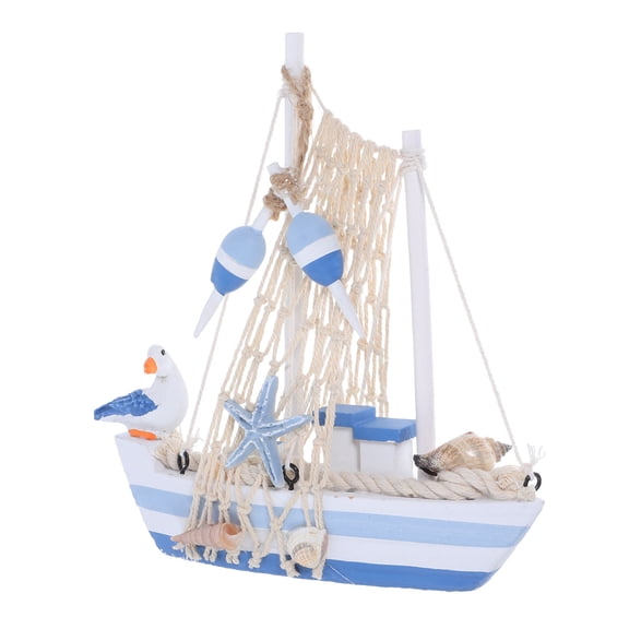 LOLIPPYY Mediterranean Style Ornaments Mini Sailing Boat Models Nautical Theme Home Decor 1Set