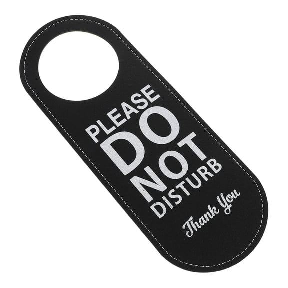 LOLIPPYY Meeting Room Sign Do Not Disturb Double Sided Sign PU Black General Users 1Pcs