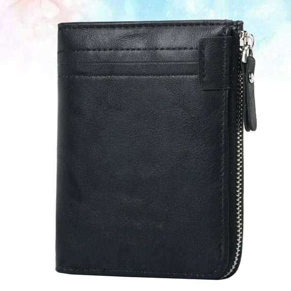 LOLIPPYY Men Fashion Wallet Rfid Blocking Black Zipper Pocket Purse for Secure Money Storage