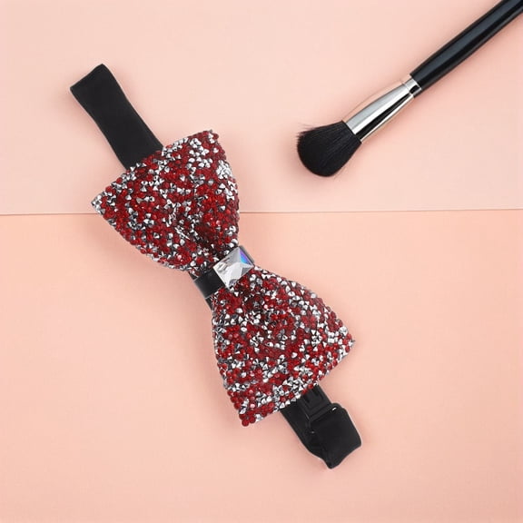 LOLIPPYY Men Rhinestone Bow Tie Pre Tied Elegant Bling Accessory for Banquets and Weddings