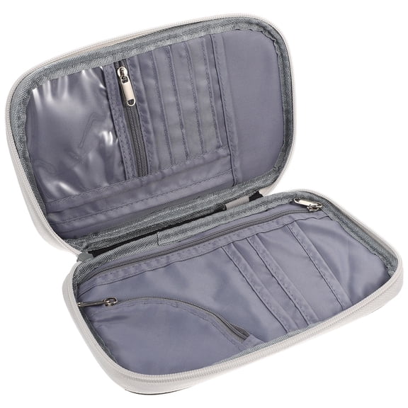 LOLIPPYY Men Travel Document Organizer in Black Oxford Cloth for Daily Use and Large Storage