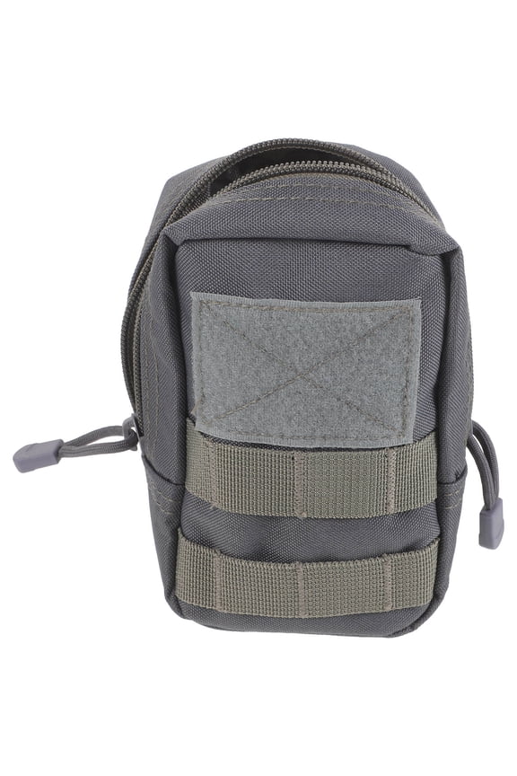 Men Waist Pouch Grey Nylon Utility Bag for Mobile Phone Keys Cards and Coins