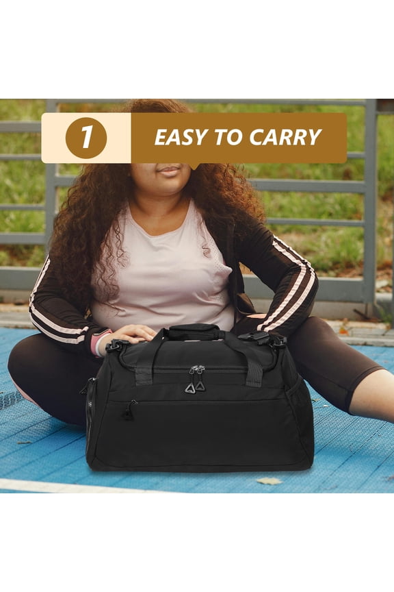 Men's Black Travel Duffle Bag with Separate Wet and Dry Sections, Spacious Gym, Weekend, and Outdoor Carry-All