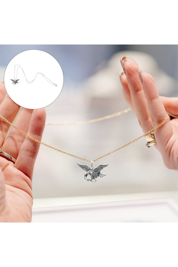 Mens Eagle Pendant Necklace Chain Symbolizing Strength and Freedom