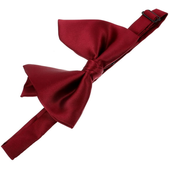 LOLIPPYY Mens Polyester Red Bow Tie Pretied Fashionable Large Bowtie for Groom Ceremony