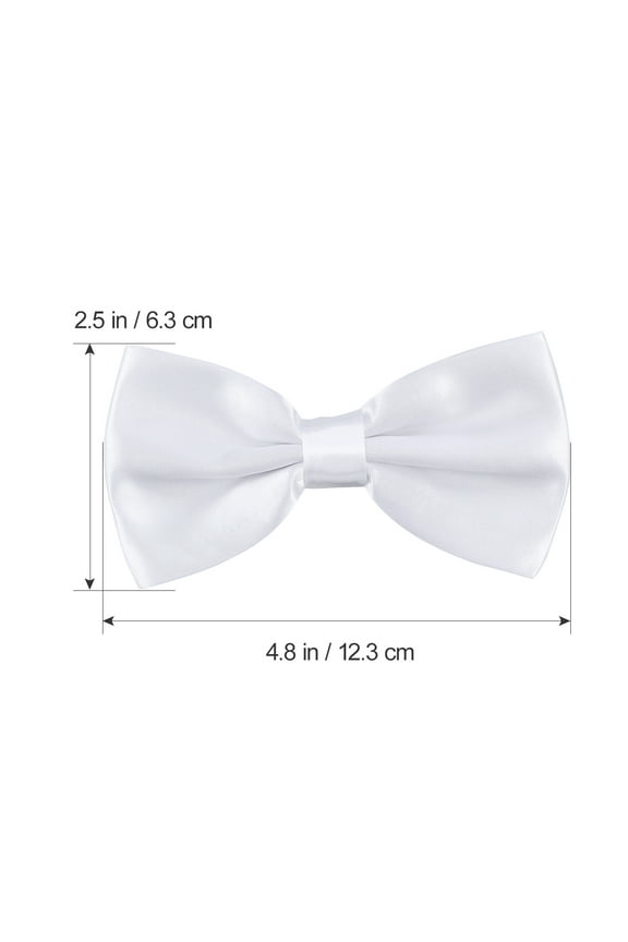 Mens Pre-Tied Bow Tie Solid White for Cocktail Parties 1Pcs