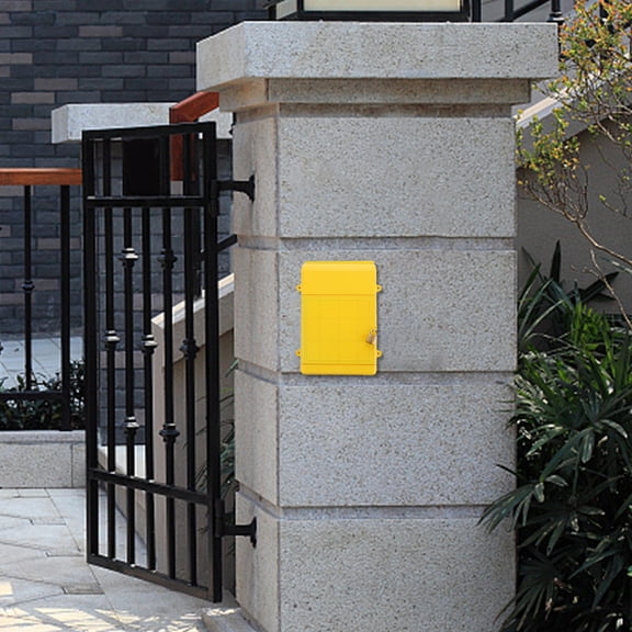 LOLIPPYY Lockable Yellow Plastic Message Box Mailbox, Secure Mail Organizer for Home and Commercial Use, 1 Set
