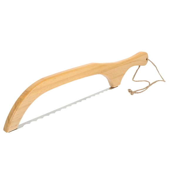 LOLIPPYY Metal Bread Slicer Cutter with Wooden Grip for Smooth Bread and Cake Cutting