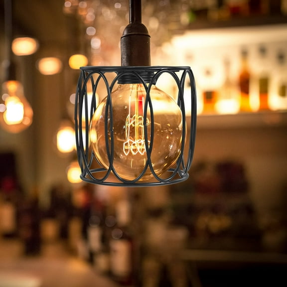 LOLIPPYY Metal Cage Lamp Shade for Ceiling Light with Unique Hollow Design and Soft Diffused Lighting