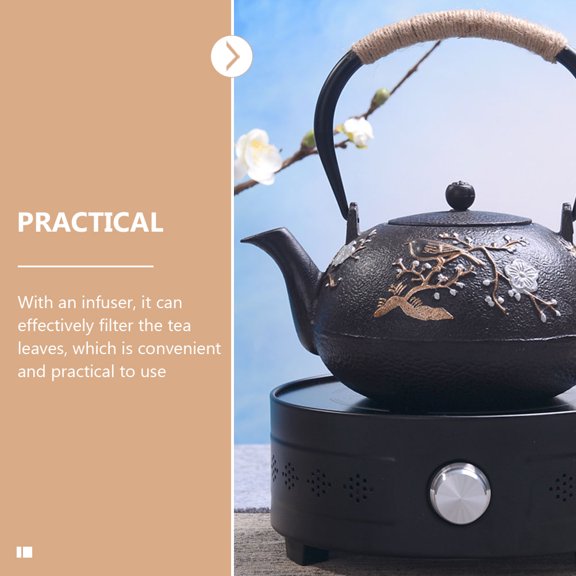 LOLIPPYY Metal Cast Iron Tetsubin Teapot with Infuser Comfortable Handle for Home Tea Brewing