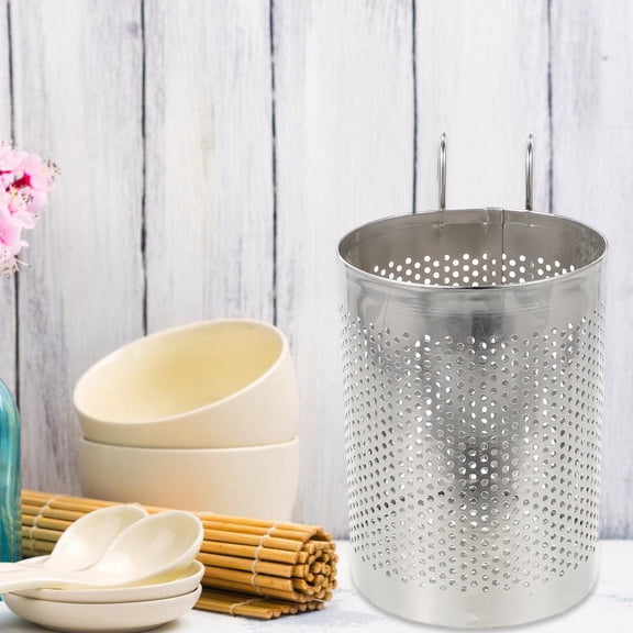 LOLIPPYY Metal Cutlery Holder with Detachable Mesh Design for Easy Cleaning and Utensil Drying