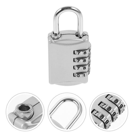 LOLIPPYY Metal Digital Combination Lock with Password Code for Outdoor and Home Use in Plated Silver