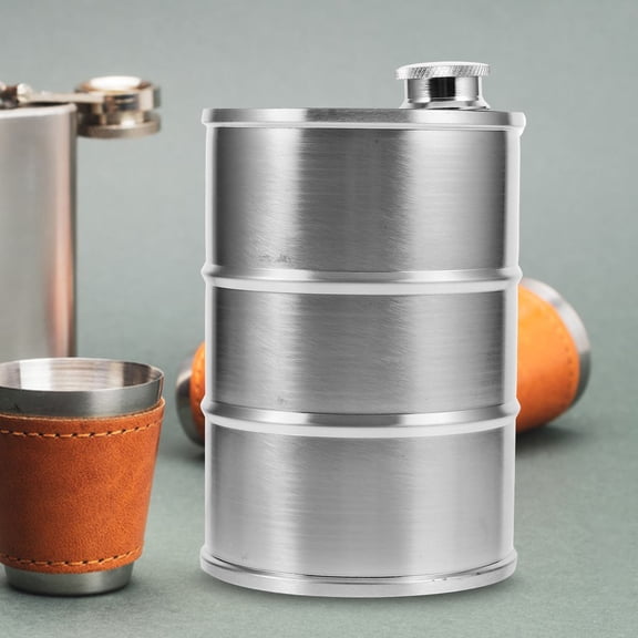 LOLIPPYY Metal Flask Drinking Jar Stainless Steel Leak-proof Travel 1Pack