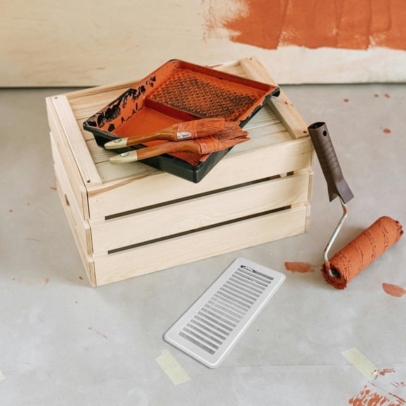 LOLIPPYY Metal Floor Vent Cover for Floor Use with Protective Barrier and Stable Build in White