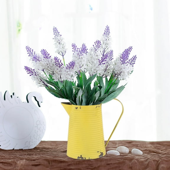 LOLIPPYY Metal Flower Pot Yellow Rustic Iron Planter for Indoor Outdoor Decoration