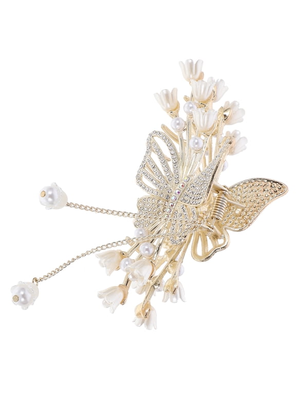 Butterfly Hair Clip for Women, Metal Rhinestone Decorative Hairpin, 11.5 Inches, 1 Piece